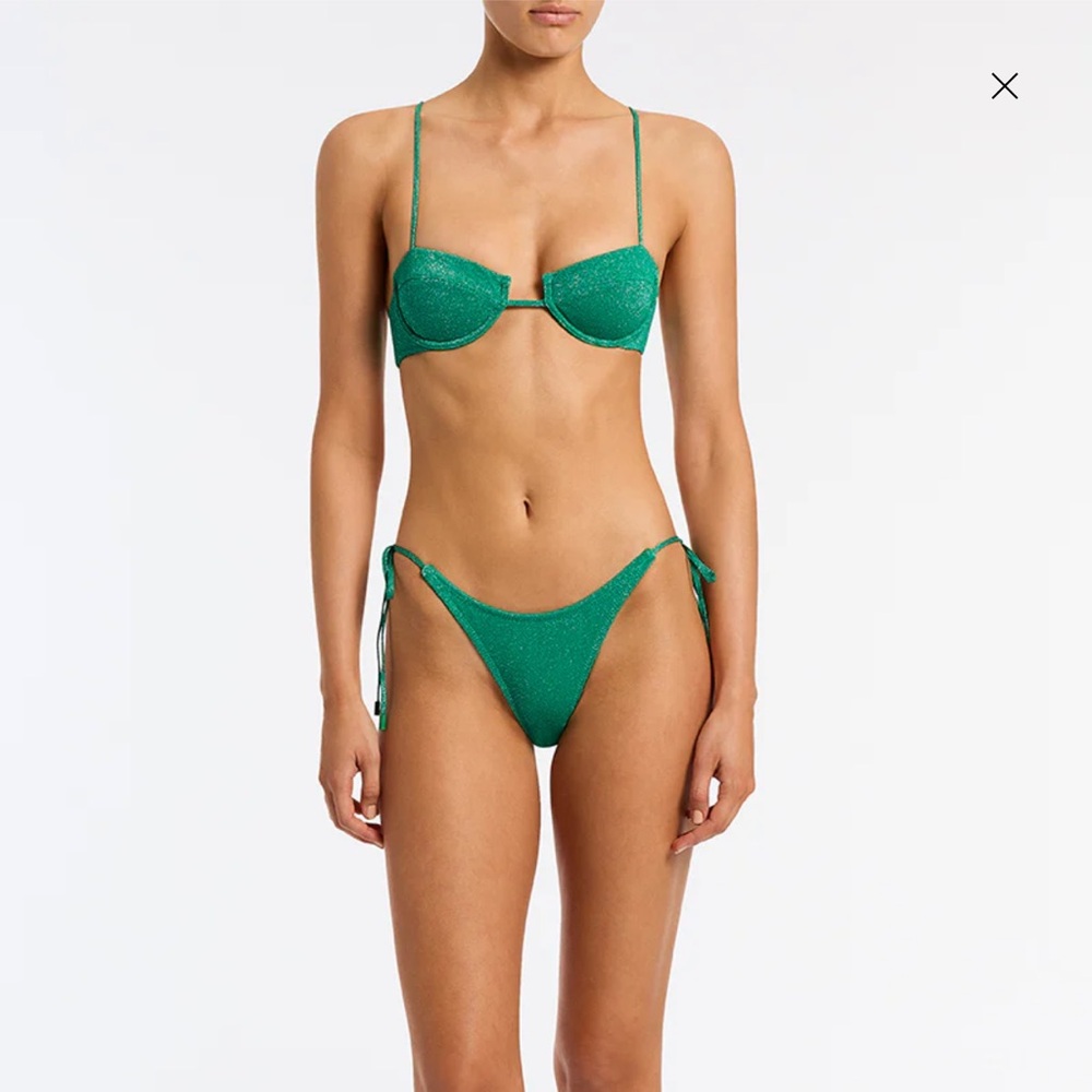 Triangl MALA - JADED SPARKLE GREEN BALCONETTE BIKINI SET